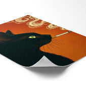 Poster Chat noir fumant une cigarette Vintage (Coin)