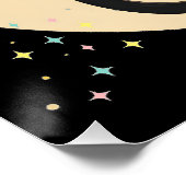 Poster Chat noir futuriste atomique Lune (Coin)