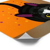 Poster Chat noir géométrique qui se penche dans une boîte (Coin)