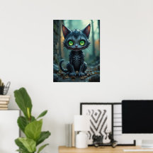Chat noir gothique Halloween Vibes de forêt enchan