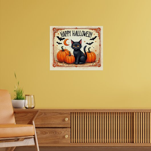 Poster Chat noir Halloween (Salon 2)