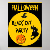 POSTER CHAT NOIR HALLOWEEN PARTY (Devant)