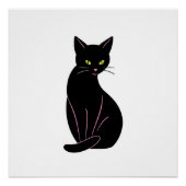 Poster Chat noir Illustration minimale (Devant)