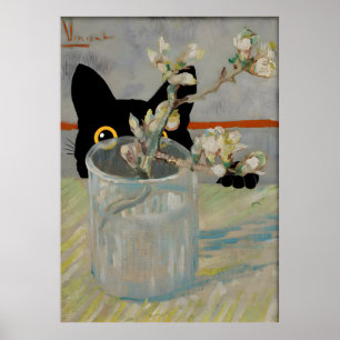 Poster Chat noir Imprimer Van Gogh Vie morte