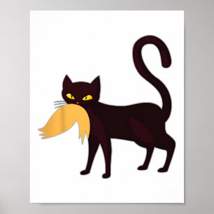 Poster Chat Noir Kamala Harris Avec Trump Cheveux Sarcast
