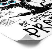 Poster Chat Noir Kitty Je suis un professeur de mathémati (Coin)