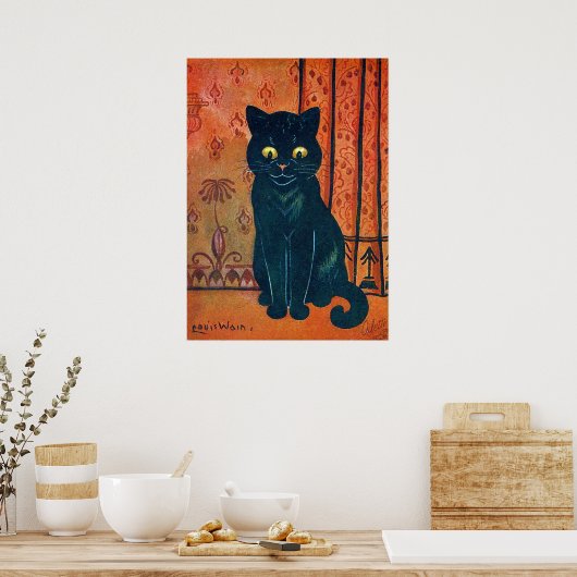 Poster Chat noir, Louis Wain (Cuisine)