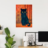 Poster Chat noir, Louis Wain (Bureau à domicile)