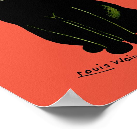 Poster Chat noir, Louis Wain (Coin)