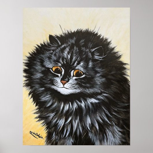 Poster Chat noir, Louis Wain (Devant)