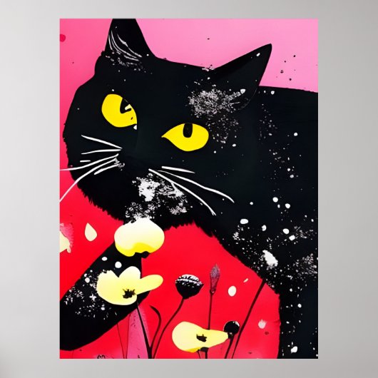 Poster Chat Noir Magnifique (Devant)