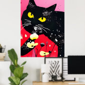 Poster Chat Noir Magnifique (Bureau à domicile)