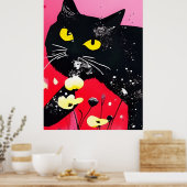 Poster Chat Noir Magnifique (Cuisine)