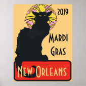 Poster Chat noir, Mardi Gras, modifier le texte (Devant)