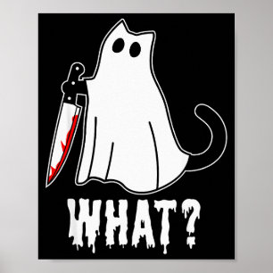 Poster Chat Noir Meurtrier Drôle Avec Couteau Ha