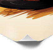 Poster Chat noir mignon avec Citrouille (Coin)