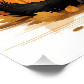 Poster Chat noir mignon avec Citrouille (Coin)