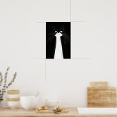 Poster Chat noir mignon drôle (Cuisine)