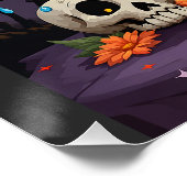 Poster Chat noir mignon en Sorcière Casquette Halloween S (Coin)