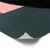 Poster Chat noir mystique sur Arrière - plan Abstrait ros (Coin)