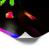 Poster Chat noir néon avec yeux brillants (Coin)