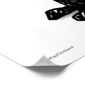 Poster Chat noir oriental amusant (Coin)