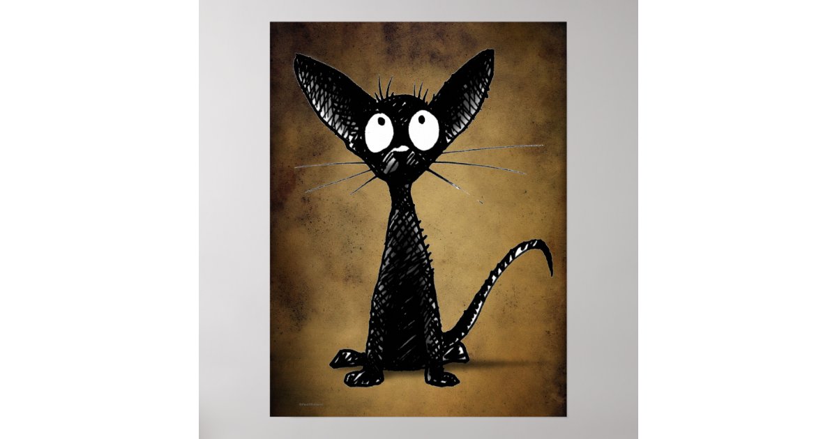 Poster Chat Noir Oriental Gothique Zazzle Be Poster Chat Noir Oriental Gothique Zazzle Be