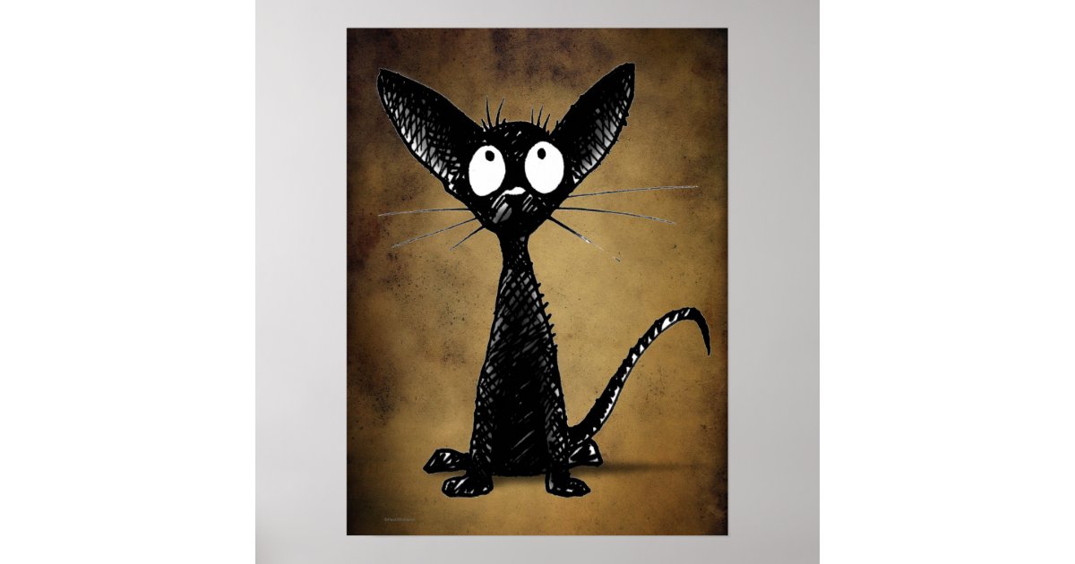 Poster Chat Noir Oriental Gothique Zazzle Be