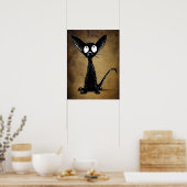 Poster Chat noir oriental gothique (Cuisine)