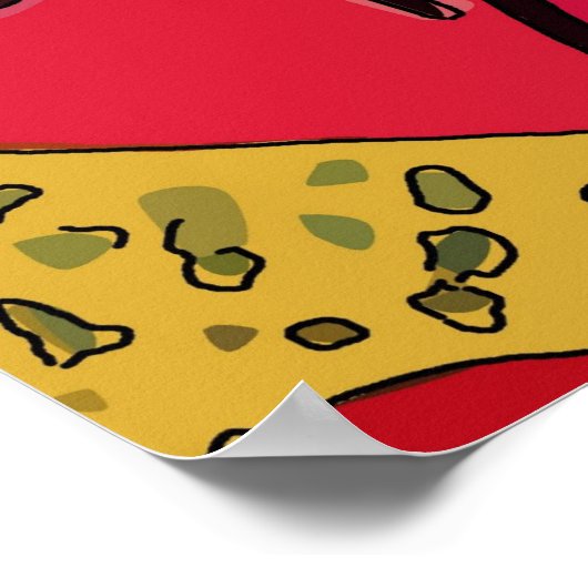 Poster Chat noir par table (Coin)