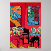 Poster Chat noir par table (Devant)