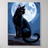 Poster Chat Noir | Peinture aquarelle d'animal de compagn (Devant)
