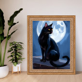 Poster Chat Noir | Peinture aquarelle d'animal de compagn