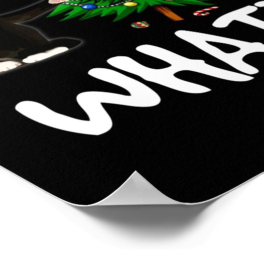 Poster Chat Noir Poussant Arbre De Noël Sur Chat Ce (Coin)