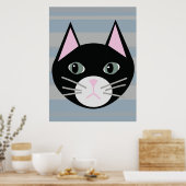 Poster Chat noir, rayures (Cuisine)