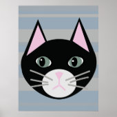 Poster Chat noir, rayures (Devant)