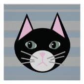 Poster Chat noir, rayures (Devant)