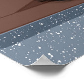 Poster Chat noir Regardant la Lune et les étoiles (Coin)