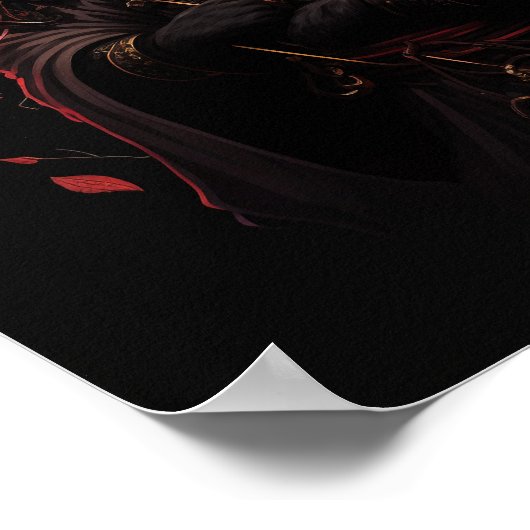 Poster Chat noir Samurai (Coin)