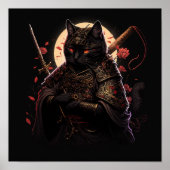 Poster Chat noir Samurai (Devant)
