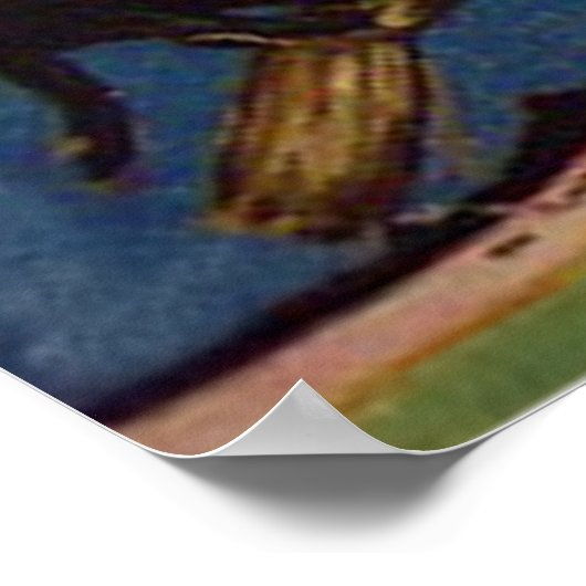 Poster Chat noir sorcier Flying Moon Crow (Coin)