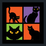 Poster Chat noir sorcière rétro vintage Halloween Pop Art<br><div class="desc">Sorcières vintages et rétro Chats noirs Halloween Pop Art. Drôle Halloween costume design à porter lorsque vous allez Trick ou Treat. Cette marchandise déplaisante et monstrueuse est idéale pour une soirée d'Halloween éffrayante avec un thème de fantôme effrayant ou de film d'horreur. Allez bien avec votre décoration Halloween de Jack-o'-lantern...</div>