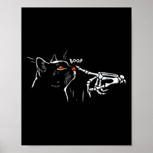 Poster Chat noir Squelette Halloween Poêle Femme G