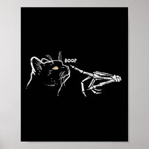 Poster Chat noir Squelette Halloween Poêle Femme G