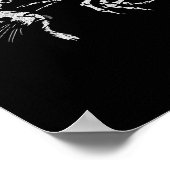 Poster Chat noir Squelette Main Boop sur le nez d'un chat (Coin)