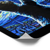 Poster Chat noir Starry Nuit Vincent Van Gogh Halloween (Coin)