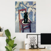 Poster Chat noir sur chaise (Bureau à domicile)