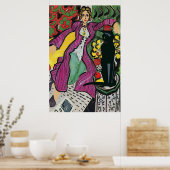 Poster Chat noir sur chaise 2 (Cuisine)