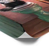 Poster Chat noir sur un siège de salle de bain Documents  (Coin)