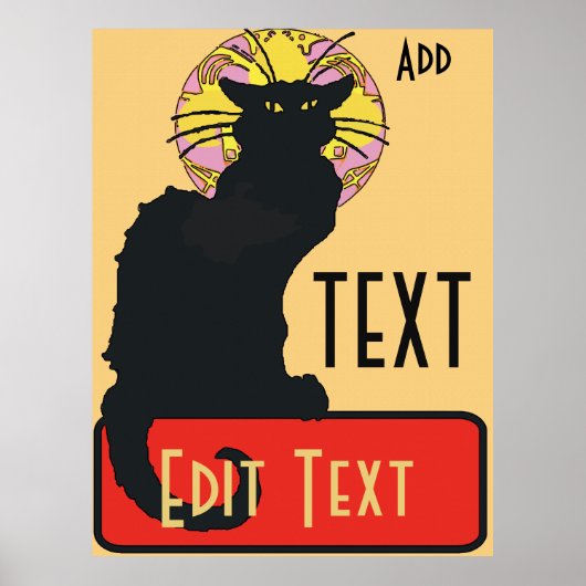 Poster Chat noir, vide, modifier du texte (Devant)